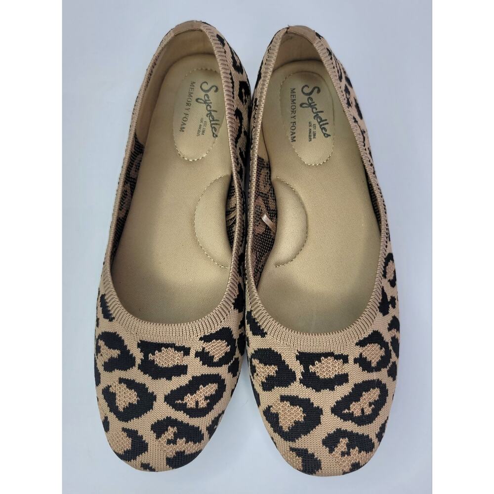 Seychelles Leopard Print Knit Ballet Flats Memory Foam Insoles Women's Size 7.5 - Picture 2 of 11